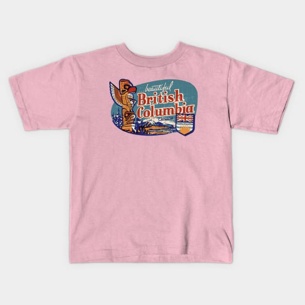 Beautiful British Columbia Kids T-Shirt by Midcenturydave